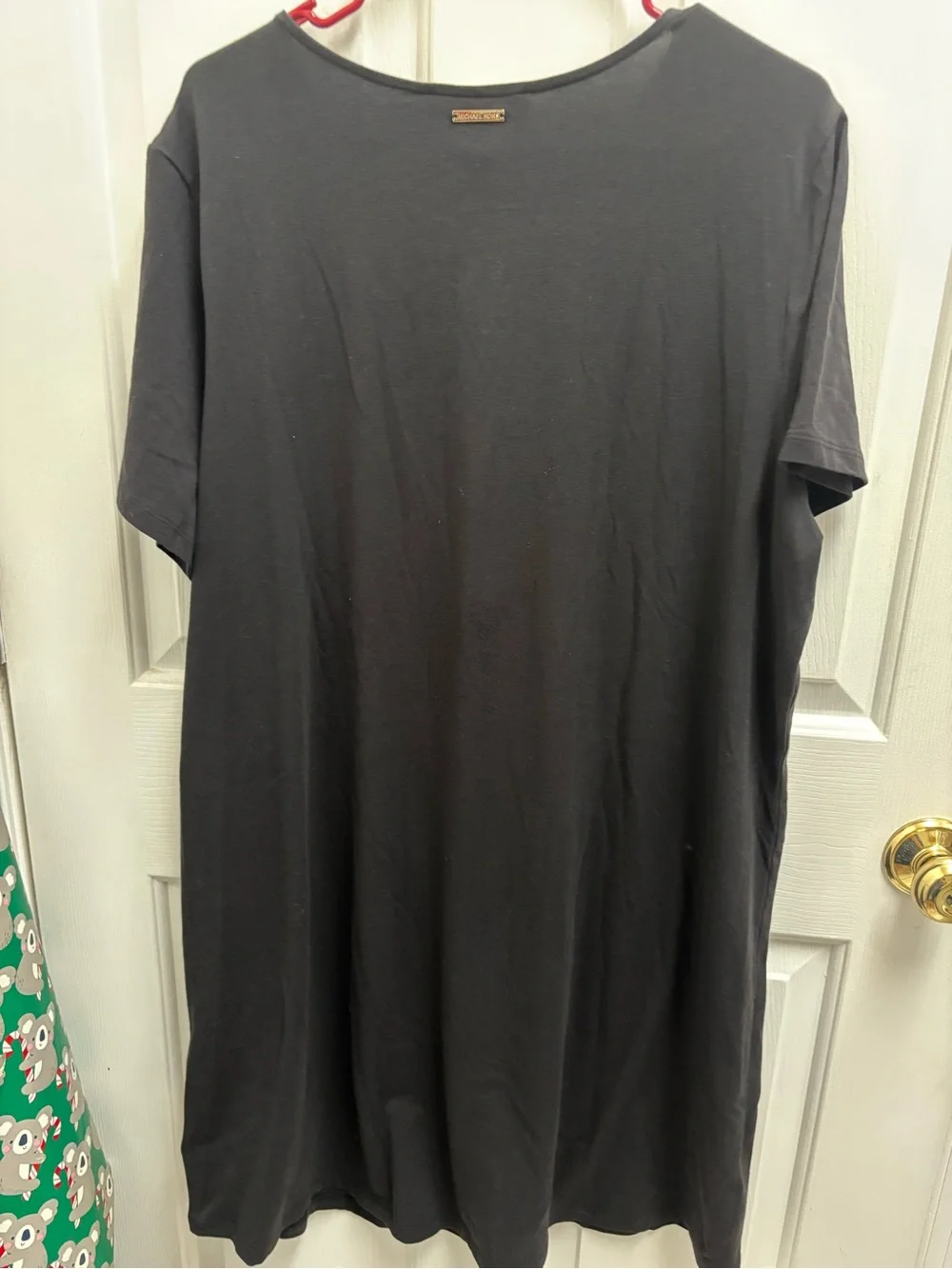 Black Lace-Up V-Neck women’s tee shirt dress